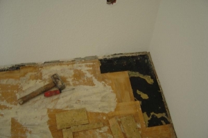 27 Mosaikparkett Eiche vor Reparatur